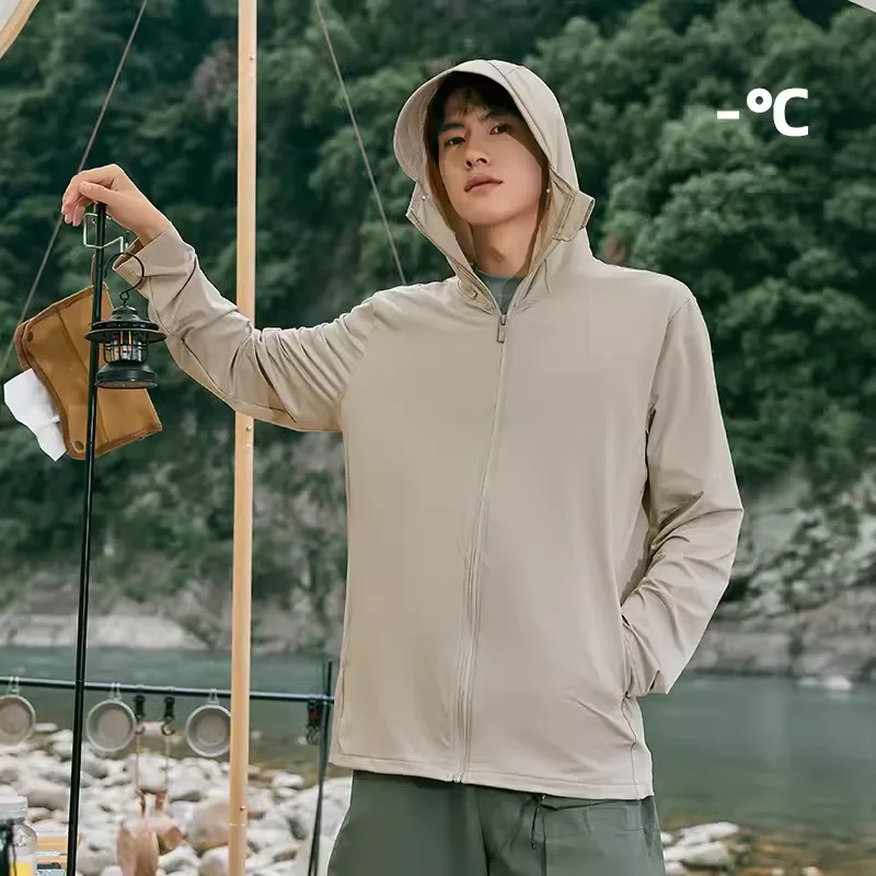 

Bananacarrier Men's Summer Outdoor Fiing Ice Silk Sun Protection Clothing Thin Breathable UV Protection Light Weight irt