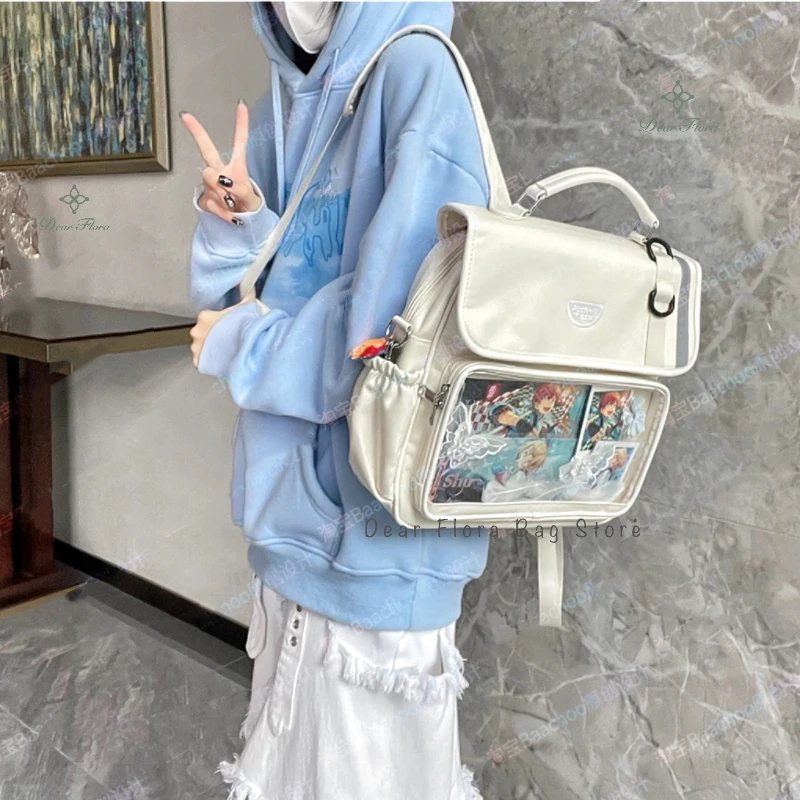 Women\'s Fashion Ita Backpacks Cute Girl Transparent Large Capacity Crossbody Bag Kawaii Students Individuality DIY Shoulder Bags