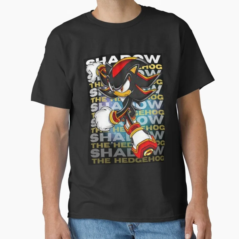 

1021 Sonic The Hedgehog Shadow Character Paint Graphic T-Shirt Y2K clothes Cartoon tee Short Sleeve Anmie All size tops