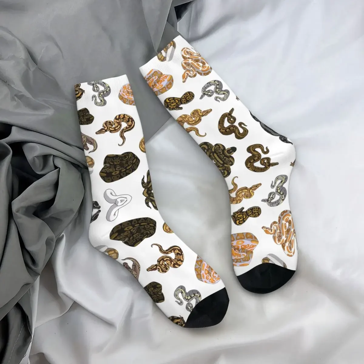 Ball Python Morph Snake Pattern Socks Harajuku Super Soft Stockings All Season Long Socks for Man\'s Woman\'s Birthday Present