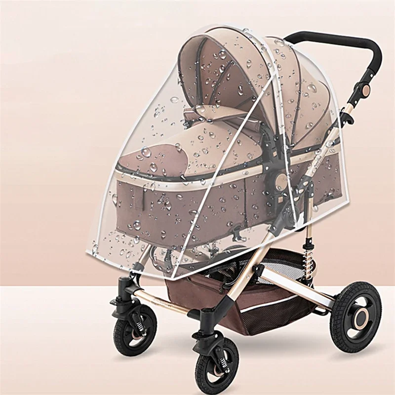 Nuovo passeggino universale copertura antipioggia auto per bambini tempo vento protezione solare trasparente traspirante trolley ombrello