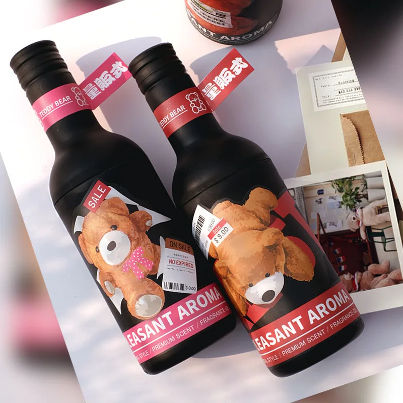

Bear wine bottle without fire aromatherapy, car home solid balm, fresh scented sachet, wardrobe aromatherapy, aroma gift