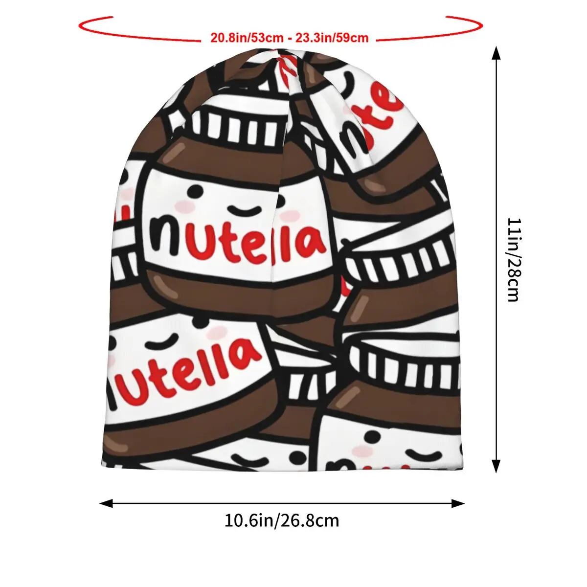 ¡Bonito patrón de Nutella! Funda de Iphone para niños, Jersey fino y cálido, gorras de poliéster para hombre