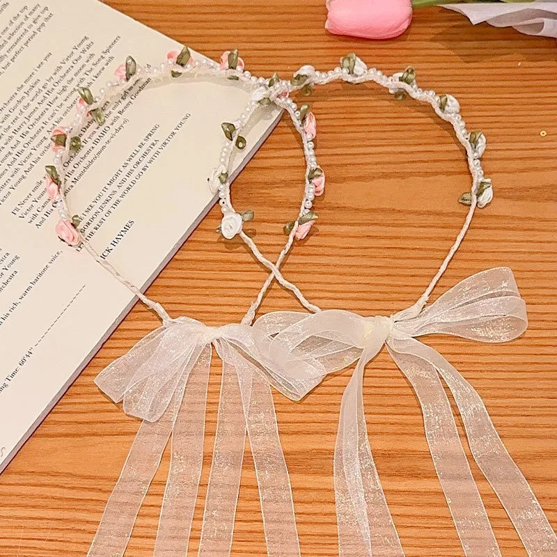 

New Tassel Hairband Novelty Hair Bezel for Women Girls Sweet Flower Simple Streamer Tassel Headband Girls Hair Accessories