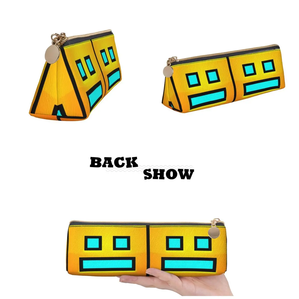 Video Game Geometry Dash Pencil Cases Pen Holder Storage Stationery Supplies Large Capacity Pen Box Pencil Bag for Boys Girls