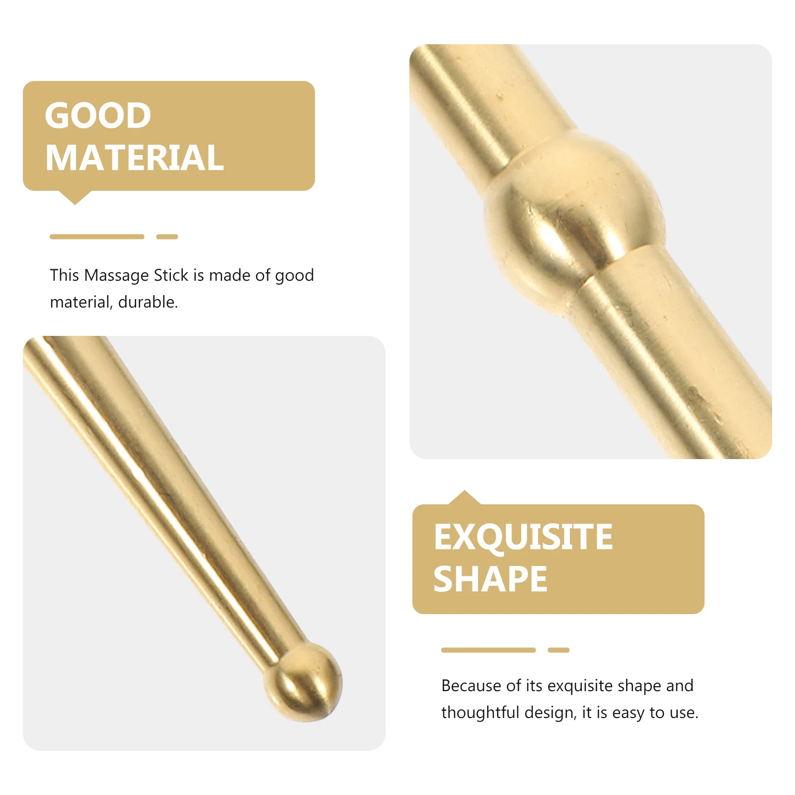 

Universal Massage Stick Body Face Foot Roller Golden Brass Acupressure Pen Pain Relief Arthritis Treatment Wrinkle for Home