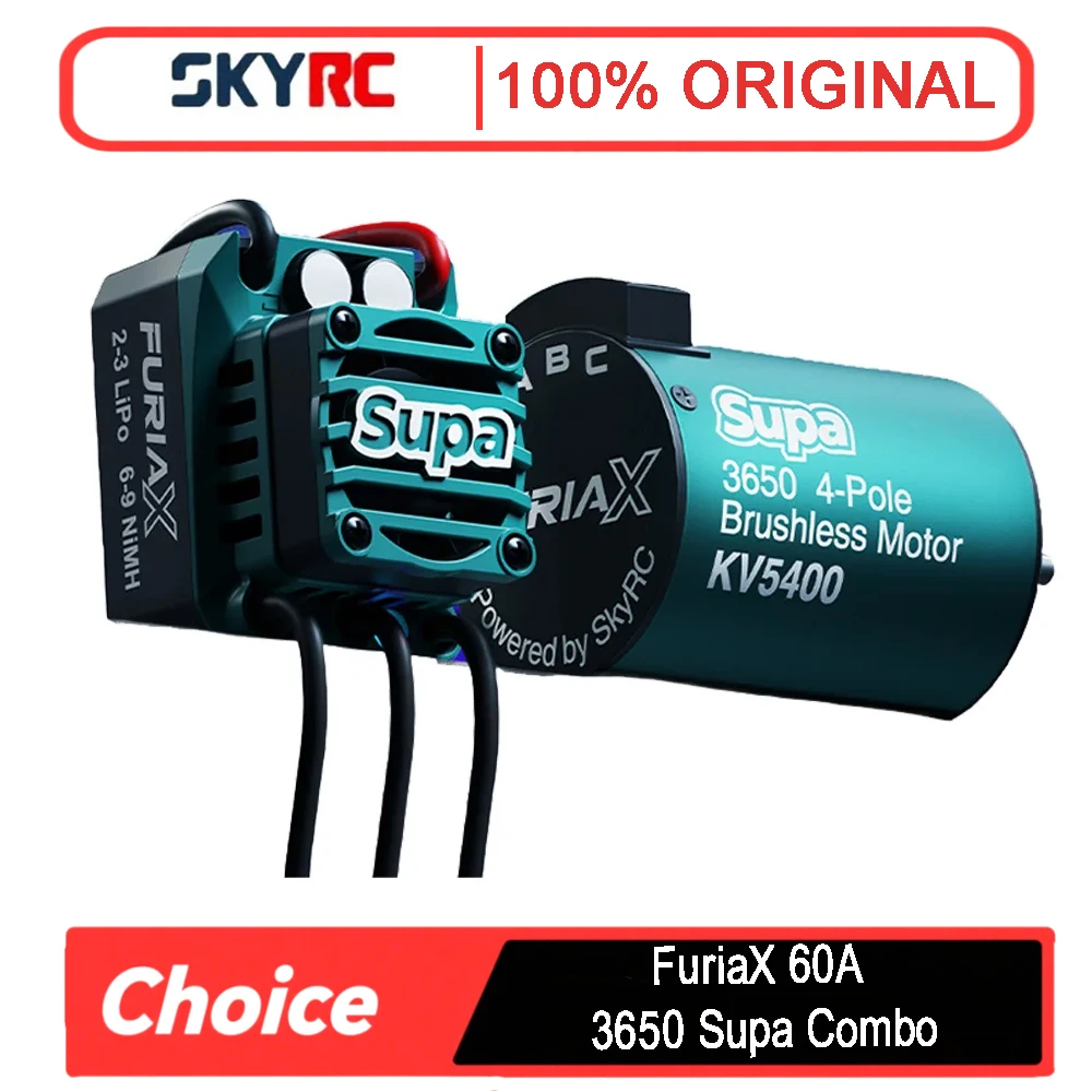 

SkyRC FuriaX Supa Combo: 3650 4Pole 5400KV Motor + 60A ESC (SK-300080/SK-400035) for 1/10 RC Cars