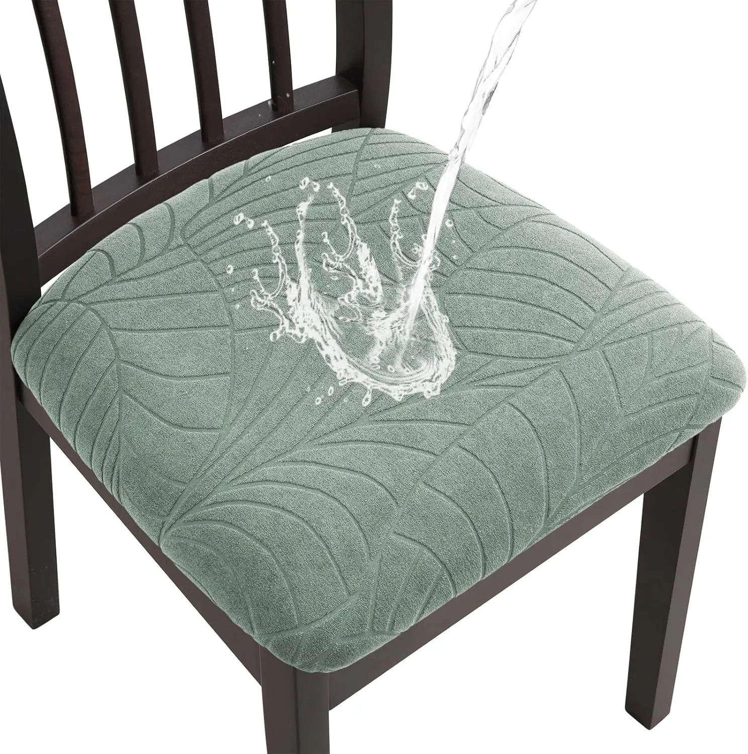 

Waterproof Chair Seat Covers 4 Pcs, Stretch Cushion Covers Washable Dining Room Seat Slipcover Removable Kitchen Chair