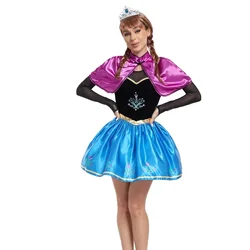 Sprookjes Prinses Halloween Anime Anna Elsa Prinses Kostuums Volwassen Sneeuwkoningin Cosplay Kostuum Maskerade Fancy Dress