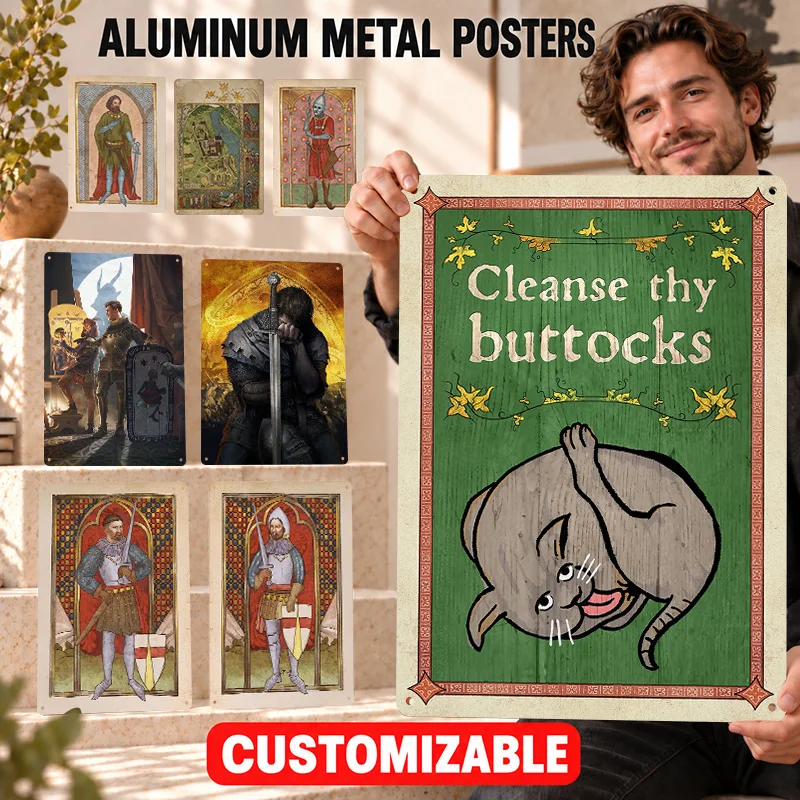 Kingdom Come： Deliverance Printed Posters Dark Magic Style Man Cave Wall Art Customized Aluminum Metal Sign Mythology Fan Gift