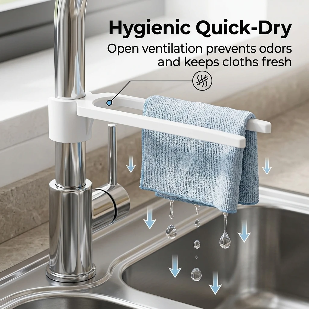 1-Pack of High-Quality Faucet Dishcloth Racks, Suitable for 22Mm Diameter Pipes - Lightweight and Space-Saving Kitchen
