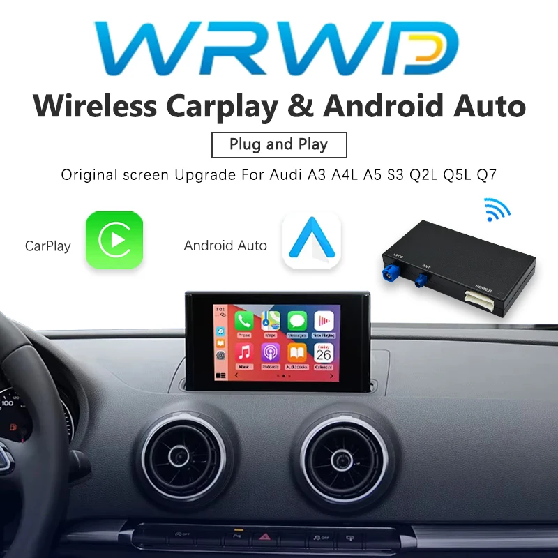 Wireless Carplay Android Auto Lossless Installation Interface For Audi A3 A4 A5 Q2 Q5L Q7 2014-2018 Rear Camera Car Play Module