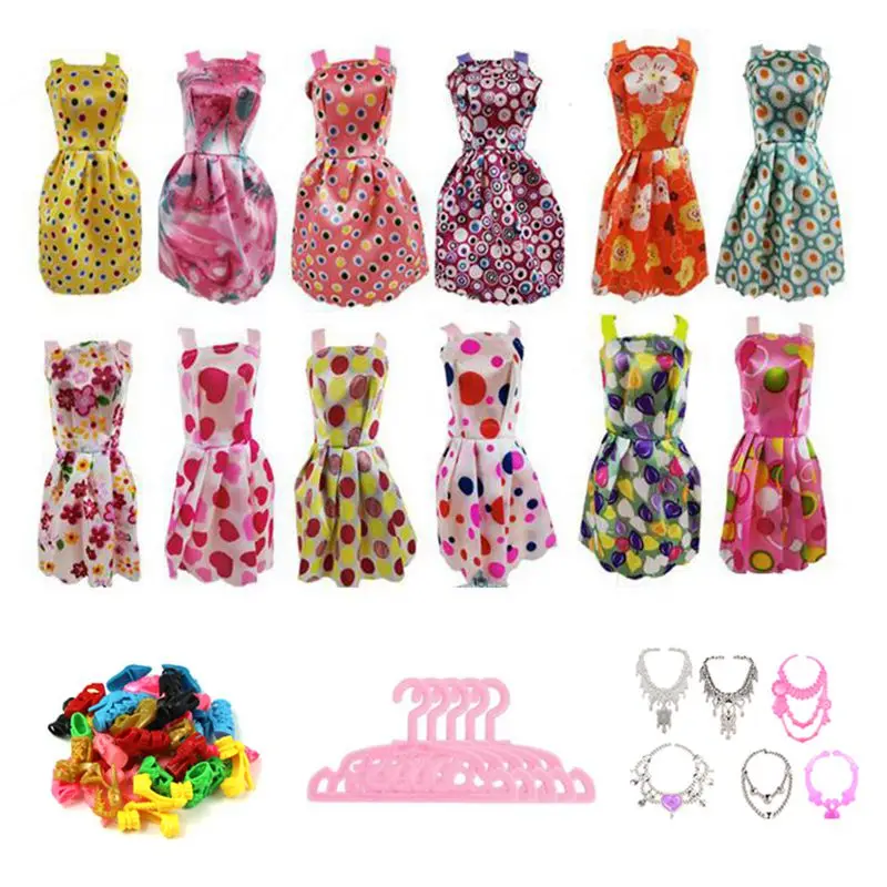 Kids Toys Fashion Outfit Dress Clothes Doctor Nurse Chef Wear Kawaii 21 Items/Lot Doll Accessories 30cm For Barbie Dolls Gifts