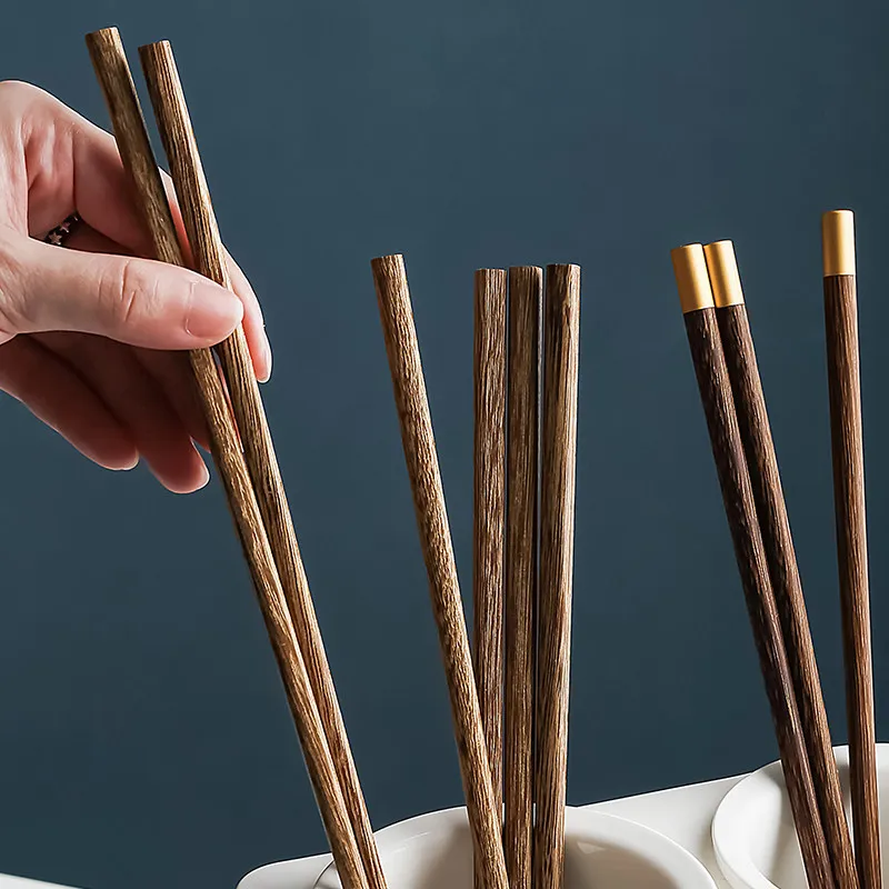LIVETAI Luxury Solid Wood Chopsticks Set Natural Rosewood Chinese Japanese Reusable Non-slip Household Kitchen Tableware Gift