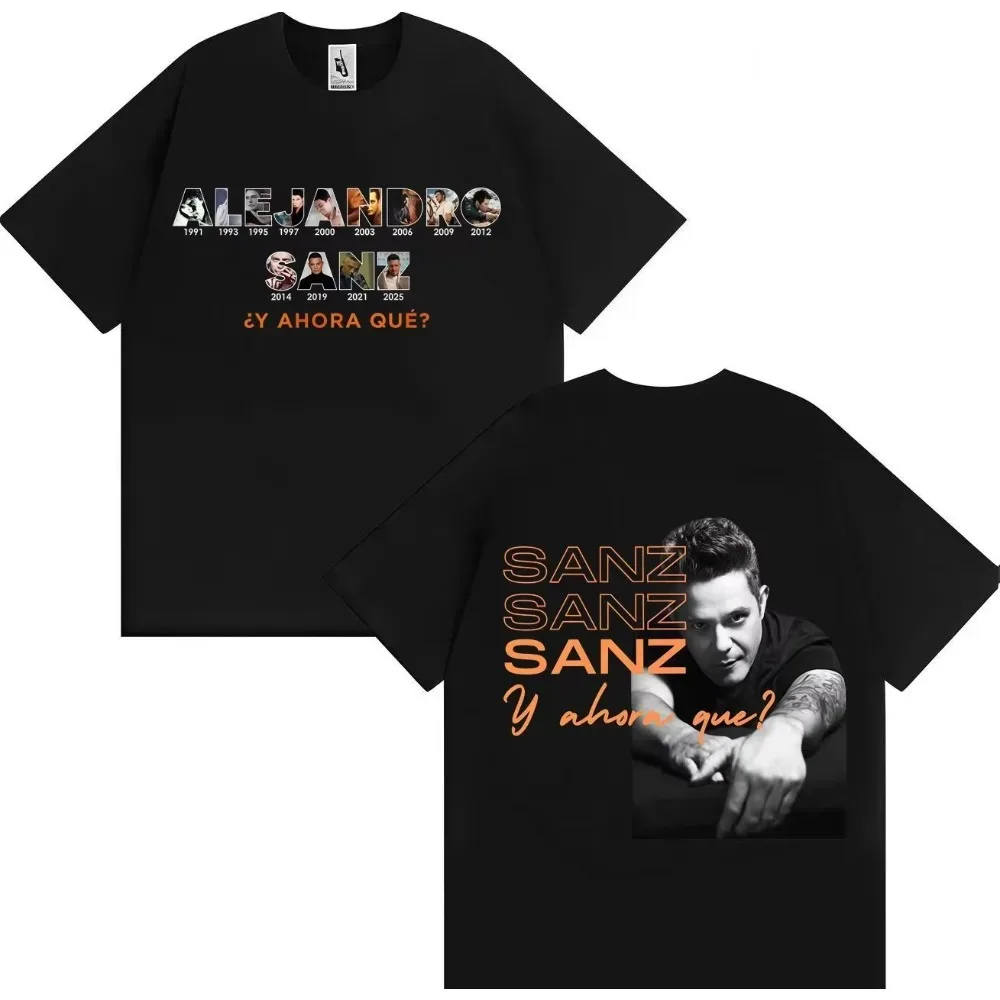 2026 Singer Alejandro Sanz Pop Music T-Shirt Fashion Casual Short Sleeve T-Shirt Hot Selling Unisex Streetwear for Teenagers