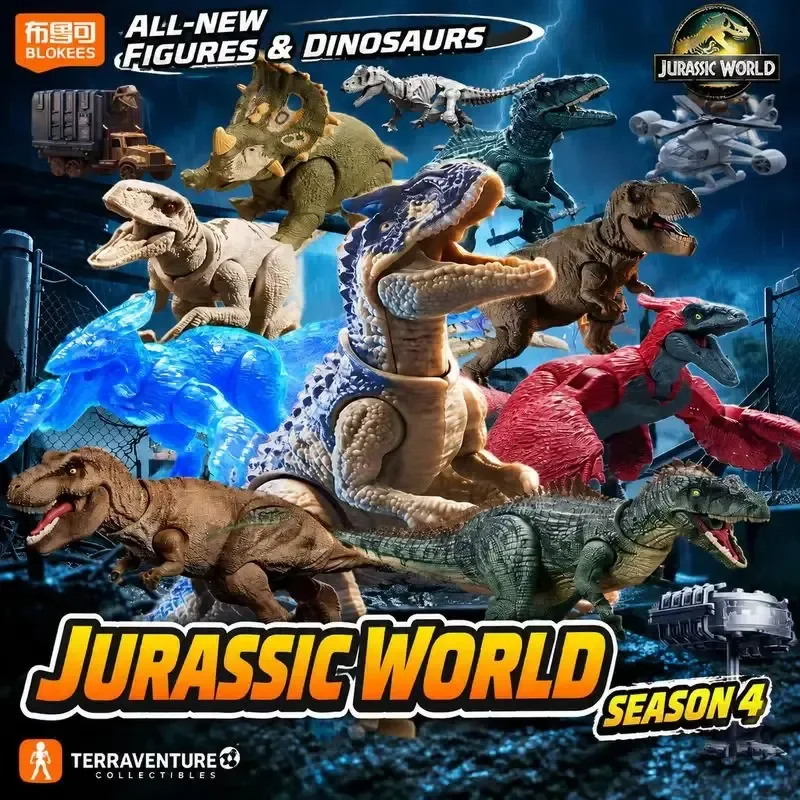 【EN STOCK】BLOKEES Jurassic World Terraventure Temporada 4 Dinosaurio Crisis de Difusión Caja Sorpresa Kit de Modelo de Ensamblaje Figura de Acción Juguetes