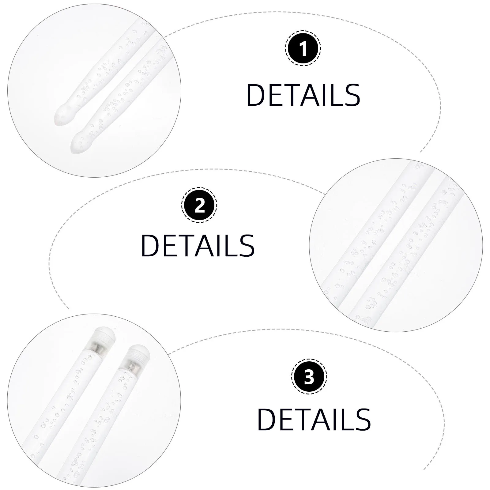 

Luminous Drumsticks Acrylic Material Glow in Dark Shine Plastic Transparent Drum Accessories Durable Tough Suitable for Drums