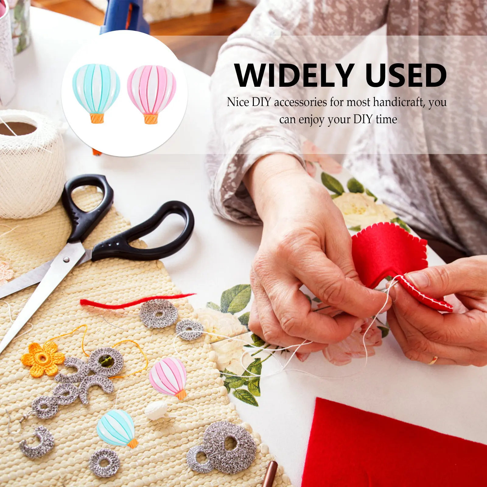 20Pcs Hot Air Balloon Phone Shell DIY Accessories Plastic Ornament Craft Decoration Embellishments Simulation Decors for Craft view 5