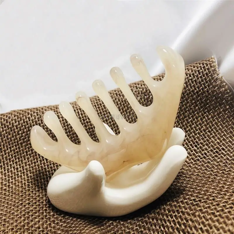 

1Pcs Resin Beeswax Guasha Massage Tool Head Meridian Massage Comb Face Neck Acupuncture Therapy Gouache Scraper Scalp Relaxation
