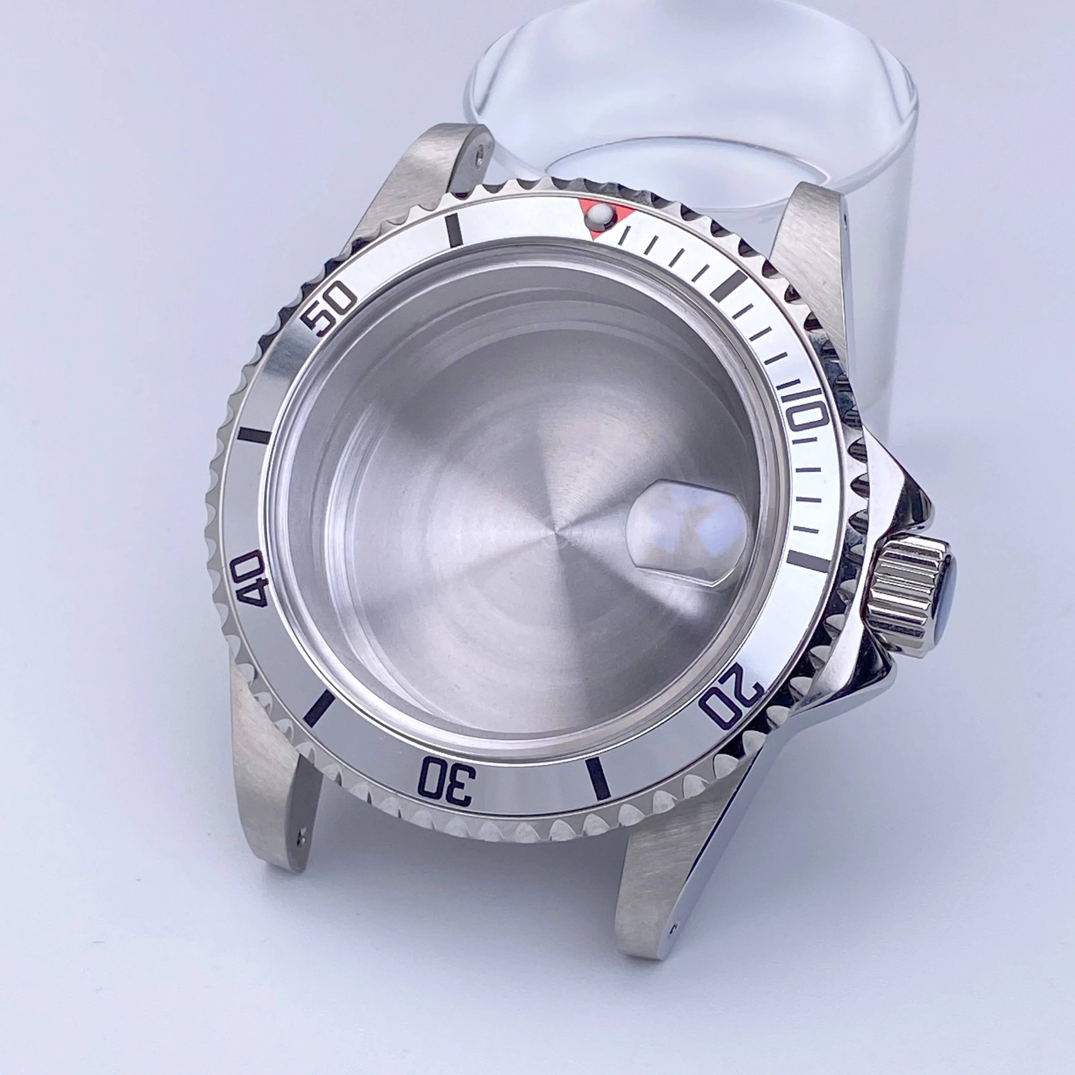 39.5mm nh35 120click retro caso de vidro safira caixa aço inoxidável caber nh35 nh34 nh36 nh38 movimento 28.5mm dial acessórios