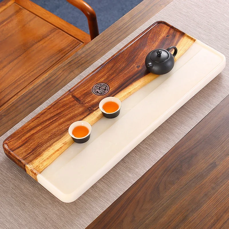 dh-Ceremony Coffee Tea Tray Living Breakfast Smoking Hospitality Tea Tray Coasters Rectangle Bandeja Madera Home Decorationgs
