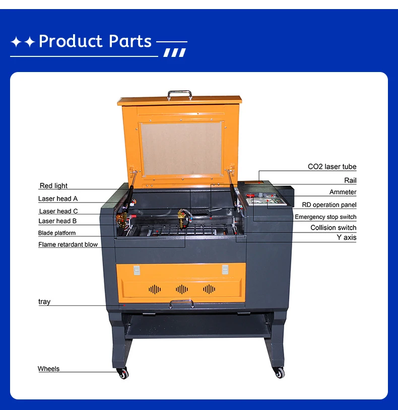 BK-K4030A Mini draagbare 4060 Co2 3D Crystal Laser subsurface graveermachine voor hout