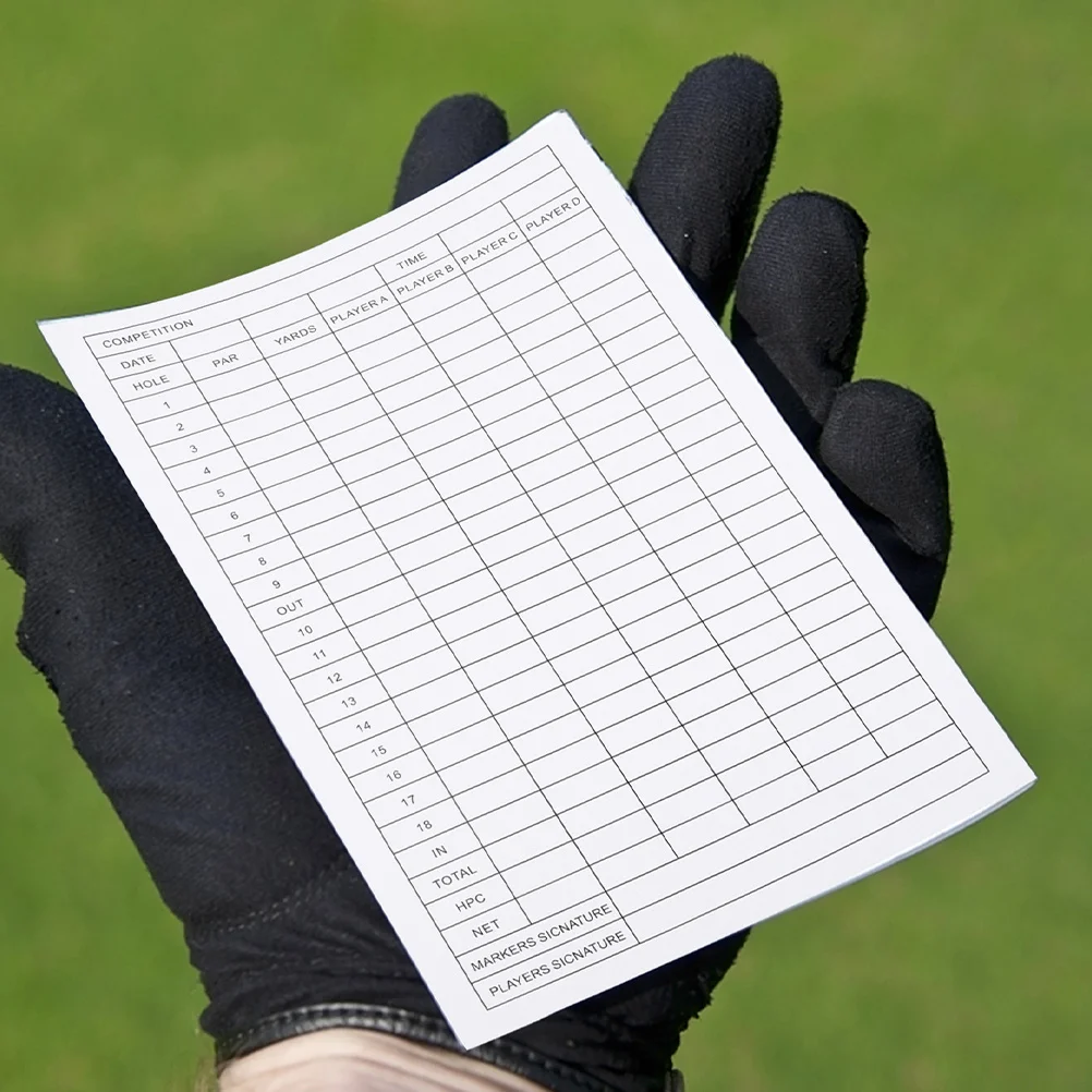 5Pcs Score Recording Cards Golf Sheets Durable Coated Paper Portable Scorecards for Sports Match Recording Golfs Supplies
