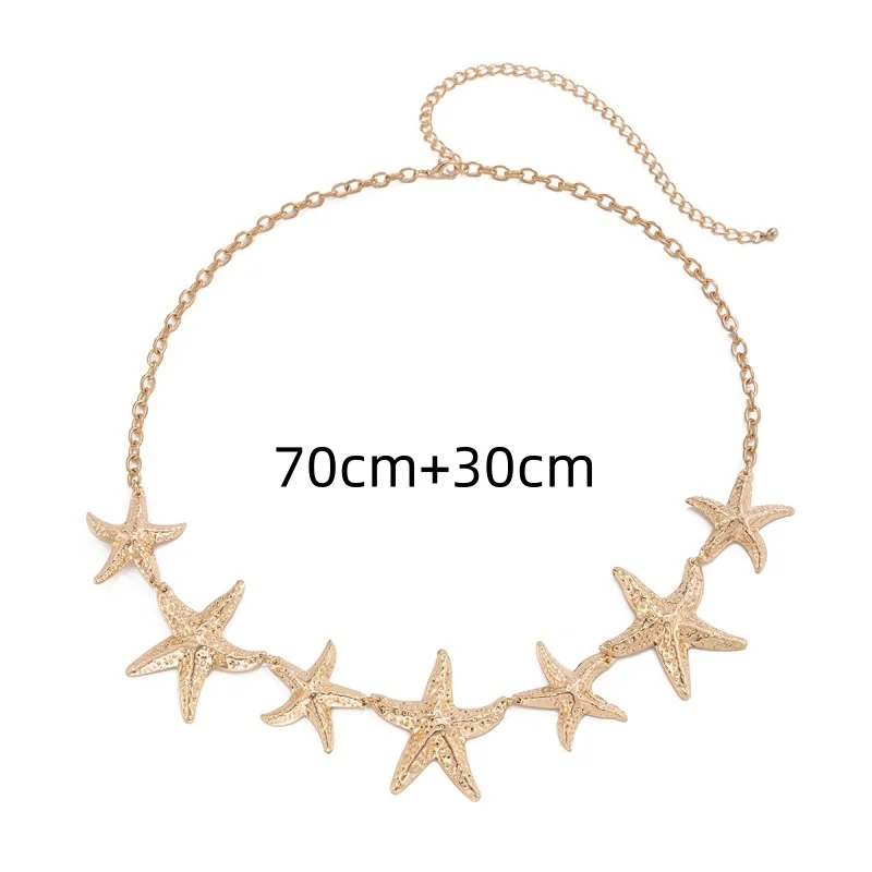 الذهب والفضة اللون نجم البحر سلسلة الخصر سلسلة للمرأة فتاة موضة الصيف شاطئ حفلة مجوهرات اكسسوارات هدية عيد الأم #4