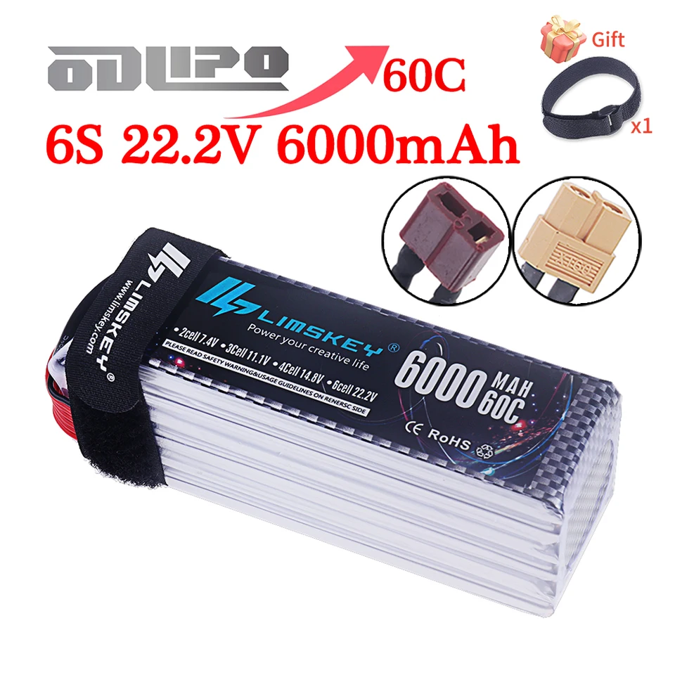 HOOVO 6S 5200mAh RC Batteries 22.2V 60C LiPo Battery with EC5 Plug for Helicopter RC Airplane RC Helicopter RC Helicopter Align Airplane Airplane Align Fly Sail Hobby (2PCS
