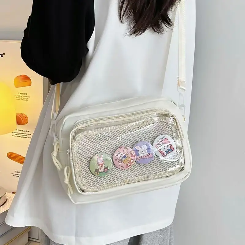 New Cute Mini Ita Shoulder Bag Sweet Girls Transparent Comic Bag Phone Small Crossbody Bag DIY Display Doll Badge Handbag Purses view 5