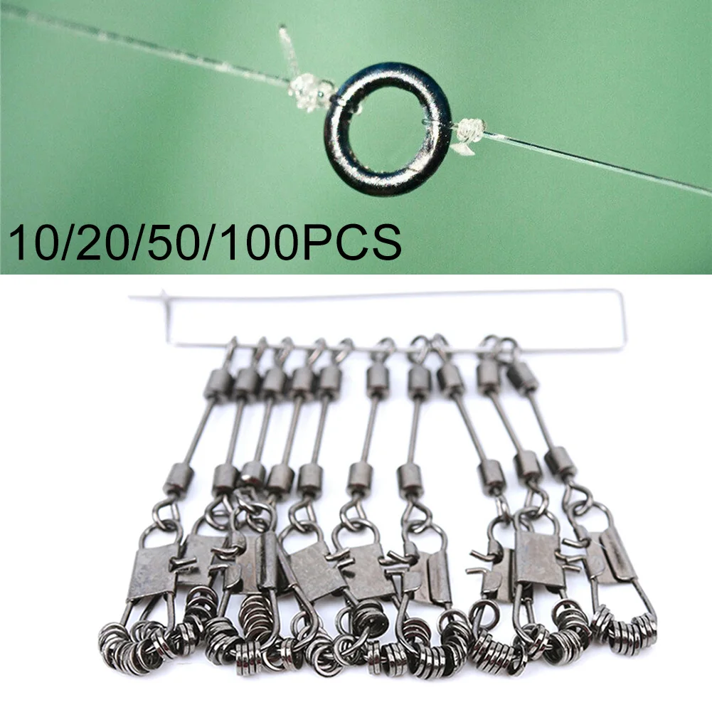 Euro nymphe compétition pêche à la mouche Leader Tippet anneau petits anneaux en acier inoxydable pour pêche à la mouche Tippets 10/20/50pcs ensemble