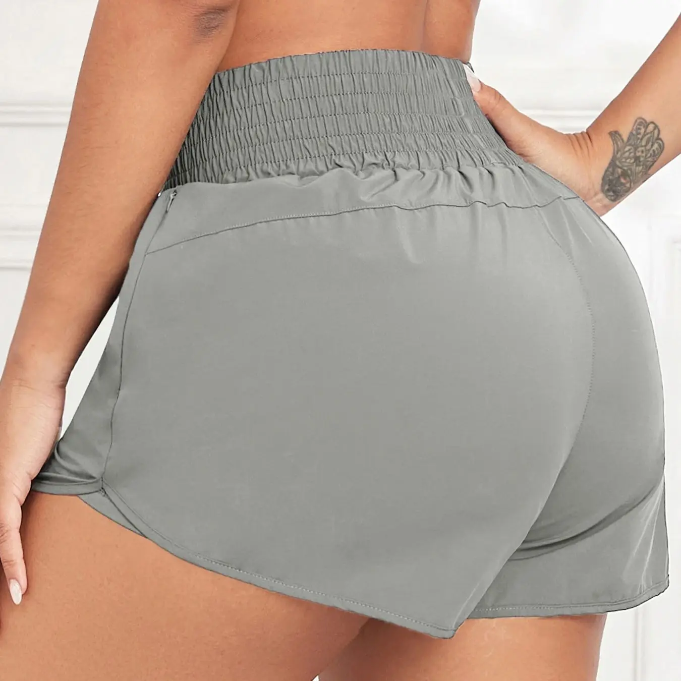 المرأة الجانب انغلق جيب مع بطانة الداخلية السراويل طماق التجفيف السريع تشغيل اللياقة البدنية اليوغا الترفيه الرياضة السراويل طماق #3