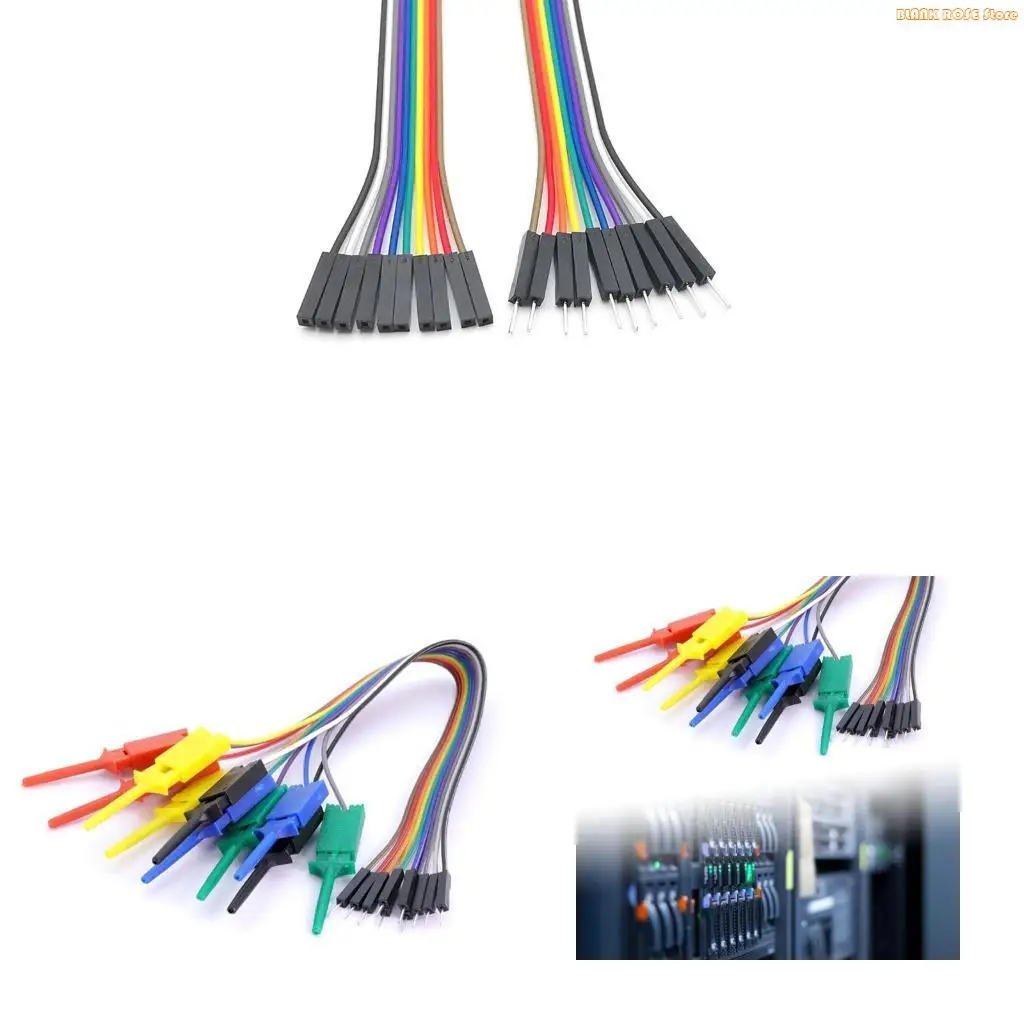 K1AE 10 Needle Probe Cable Test Cable Hook Clamp Set For Chip Connecting Testing