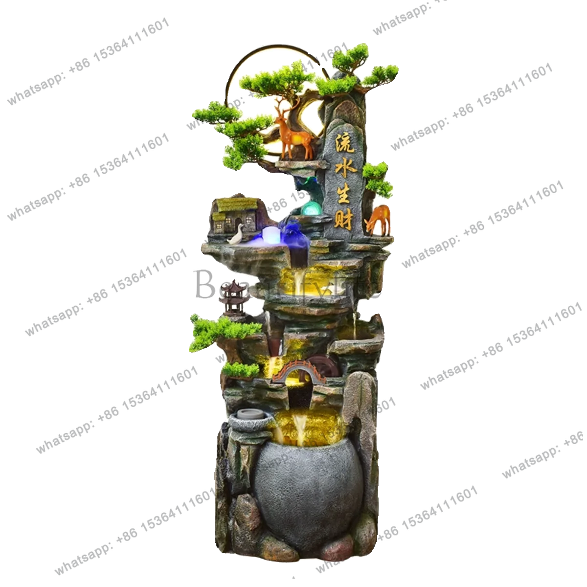 Feng Shui wheel rockery living room office alpine fountain decoration floor