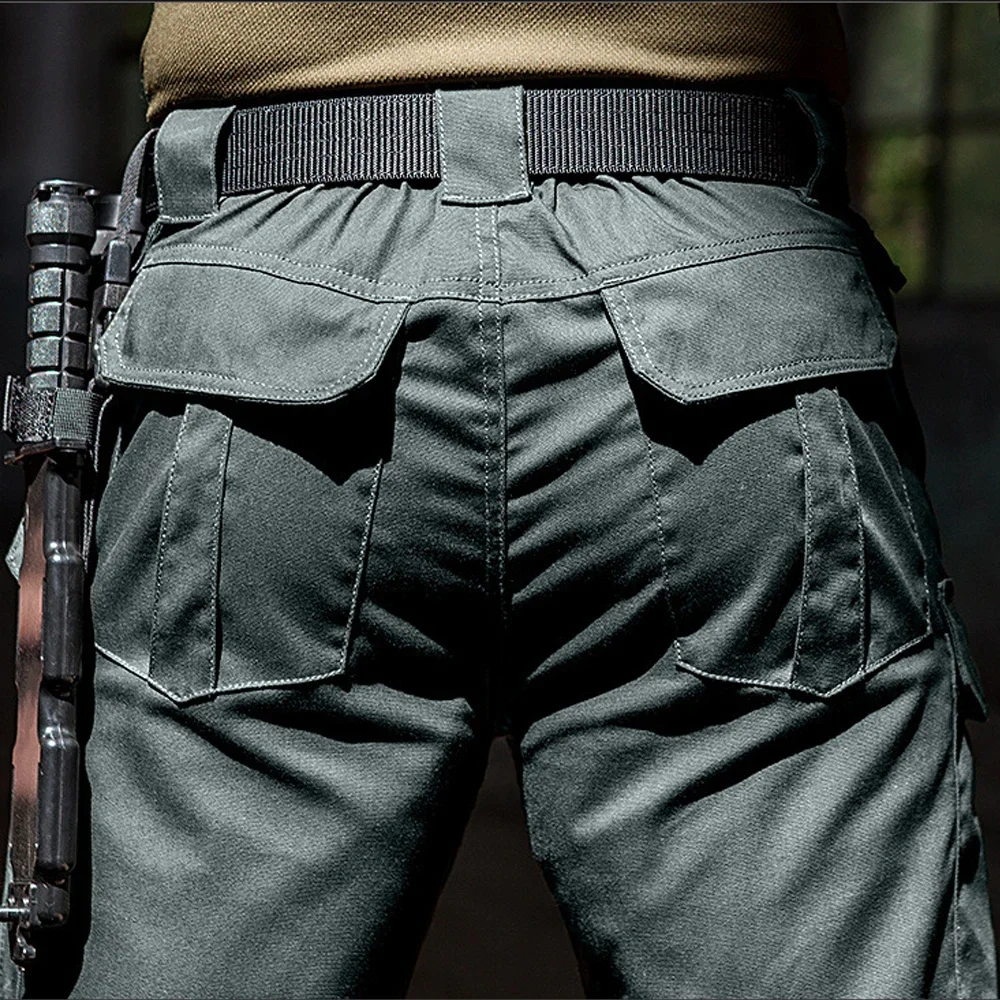 

IX5 Tactical Pants Men Ripstop Cargo Waterproof Multi-pocket Elasticity Outdoor Hunting Joggers CS Trip Trousers S-3XL