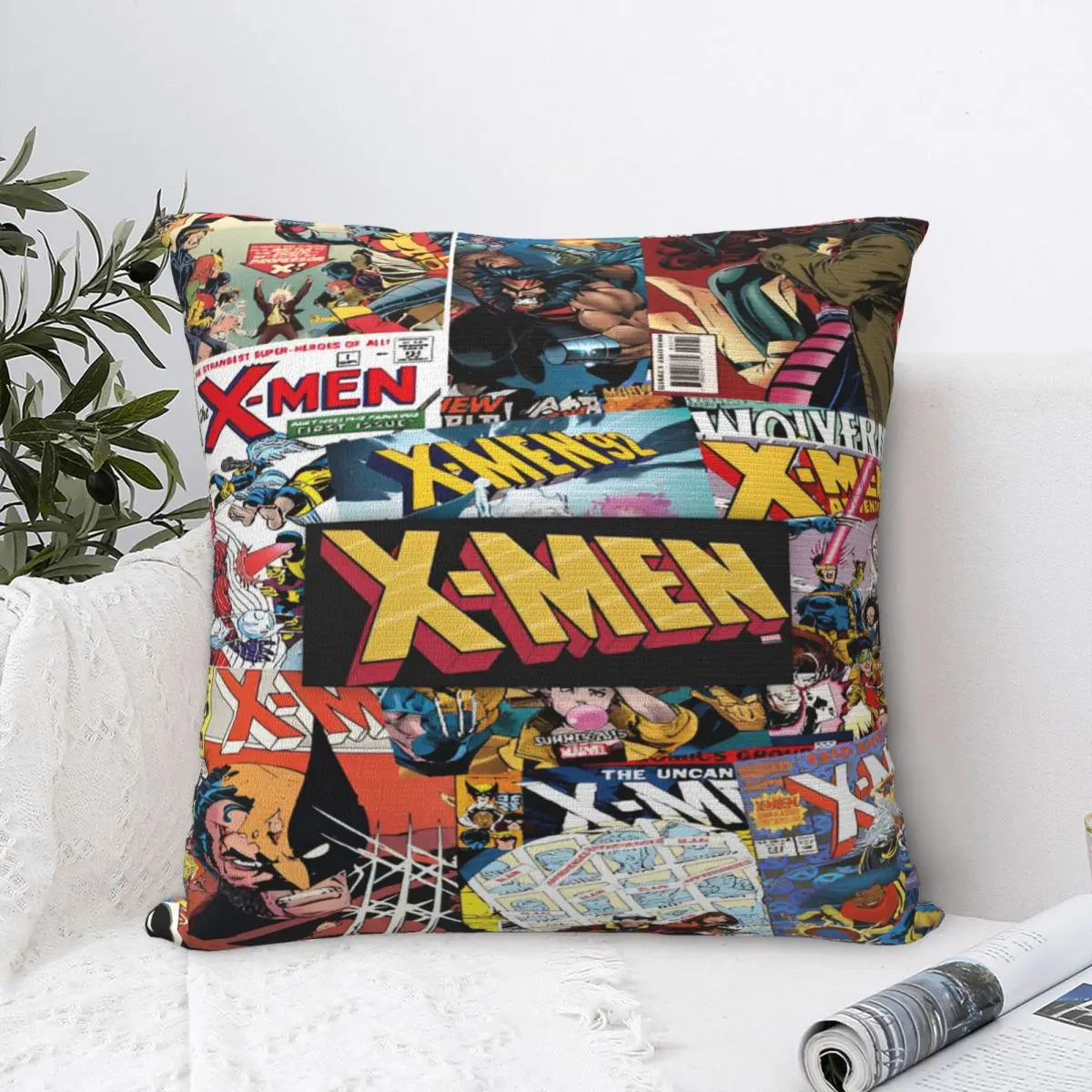 Cartoon X-MAN X Man Marvel Hero Pillowcase Kawaii Print Home Sofa Throw Pillow Covers Car Cushion