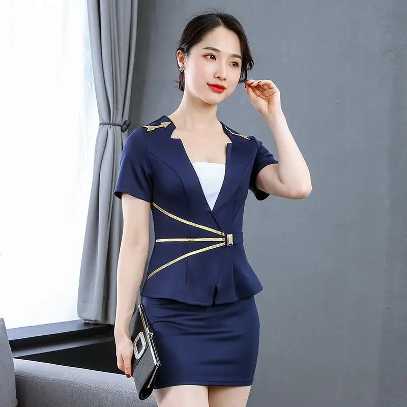 Women's New Workwear Set Hotel Waiter Beauty Salon Spa Massage Nail Art Coffee Shop Sexy Foot Bath Sauna Technician Tight Skirt