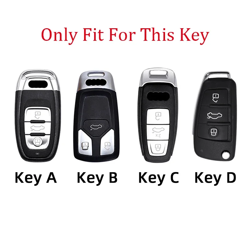 New Zinc Alloy Car Key Case Cover For Audi A3 A4 B9 A6 C8 A7 S7 4K A8 D5 S8 Q7 Q8 SQ8 E-tron 2018 2019 2020 2021 Accessories