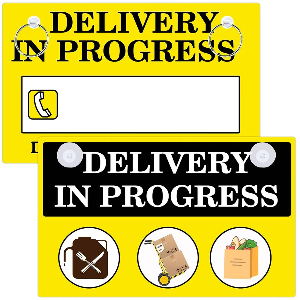 

Delivery In Progress Sign For Delivery Driver Temporary Parking 6x9 Inch PVC Delivery Tips Delivery Driver Sign 2 Pack