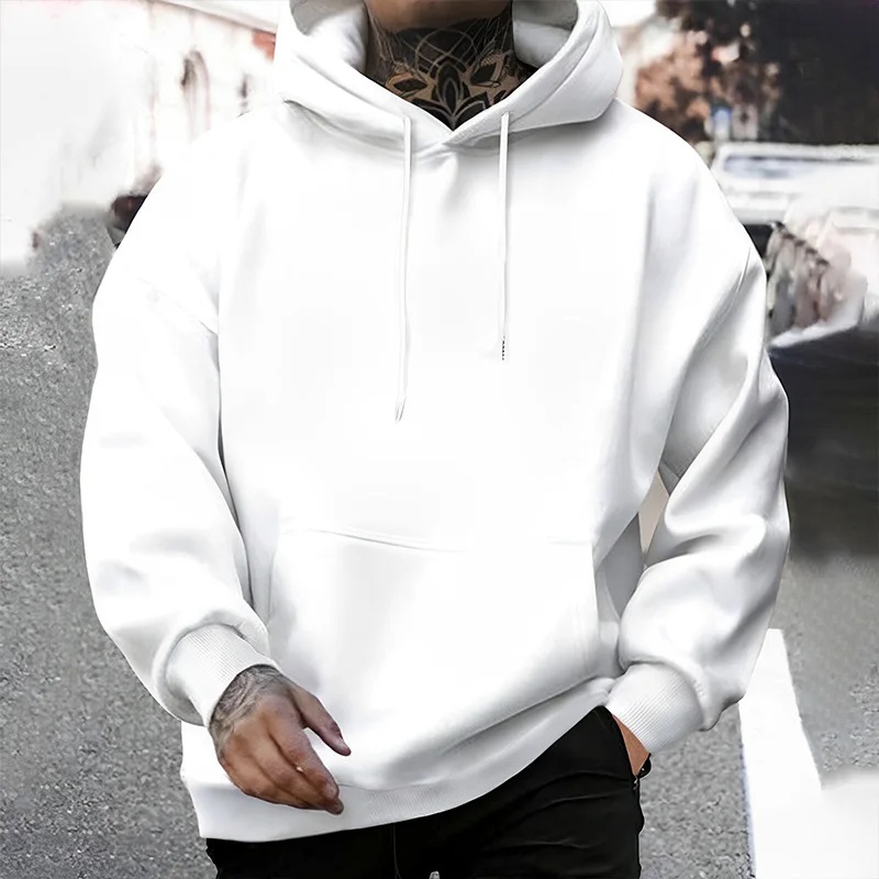 2025 herbst/winter Neue Ankunft männer Hoodie Hohe Qualität Einfarbig Mit Kapuze Sweatshirt Männlich Hause Outdoor Casual mode Pullover – Detail 4
