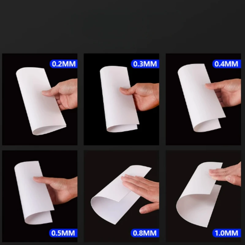 PVC Plastic Sheet Hard Rigid Board White Black Plastic Sheet Model Making Material Handmade Pad Panel Plate Thickness 0.2-5mm