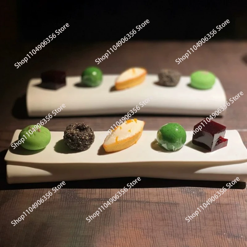 for  folding strip plate cold  sum  molecular cuisine creative dish  flat plate western restaurant