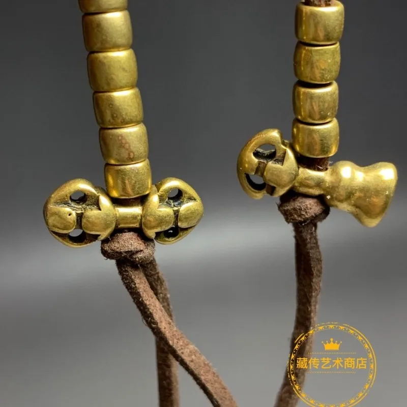 

Tibetan Brass Counter Side Hanging Pendant Vintage Classic Versatile Unisex Handmade Fine Daily Wear Unique Elegant Jewelry Gift