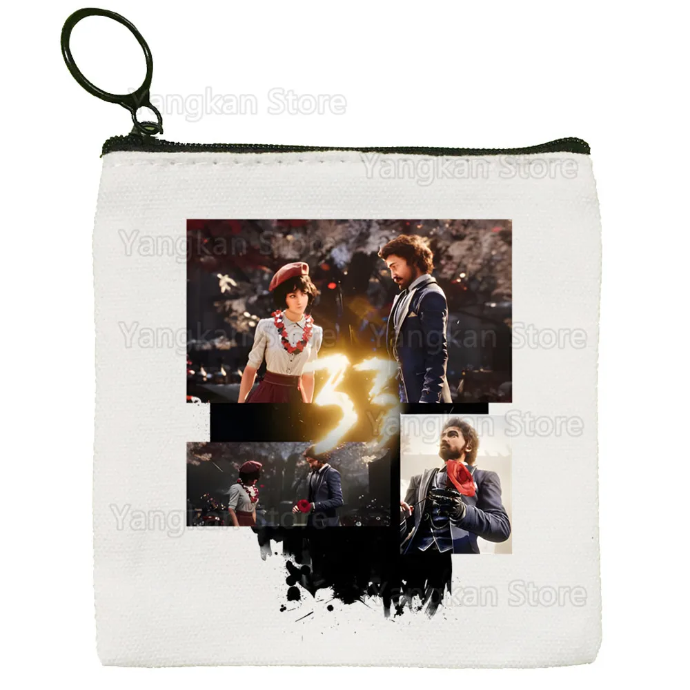 

Clair Obscur Expedition 33 Canvas Coin Purse Storage Pouch Canvas Bag New Coin Bag Key Coin Purse