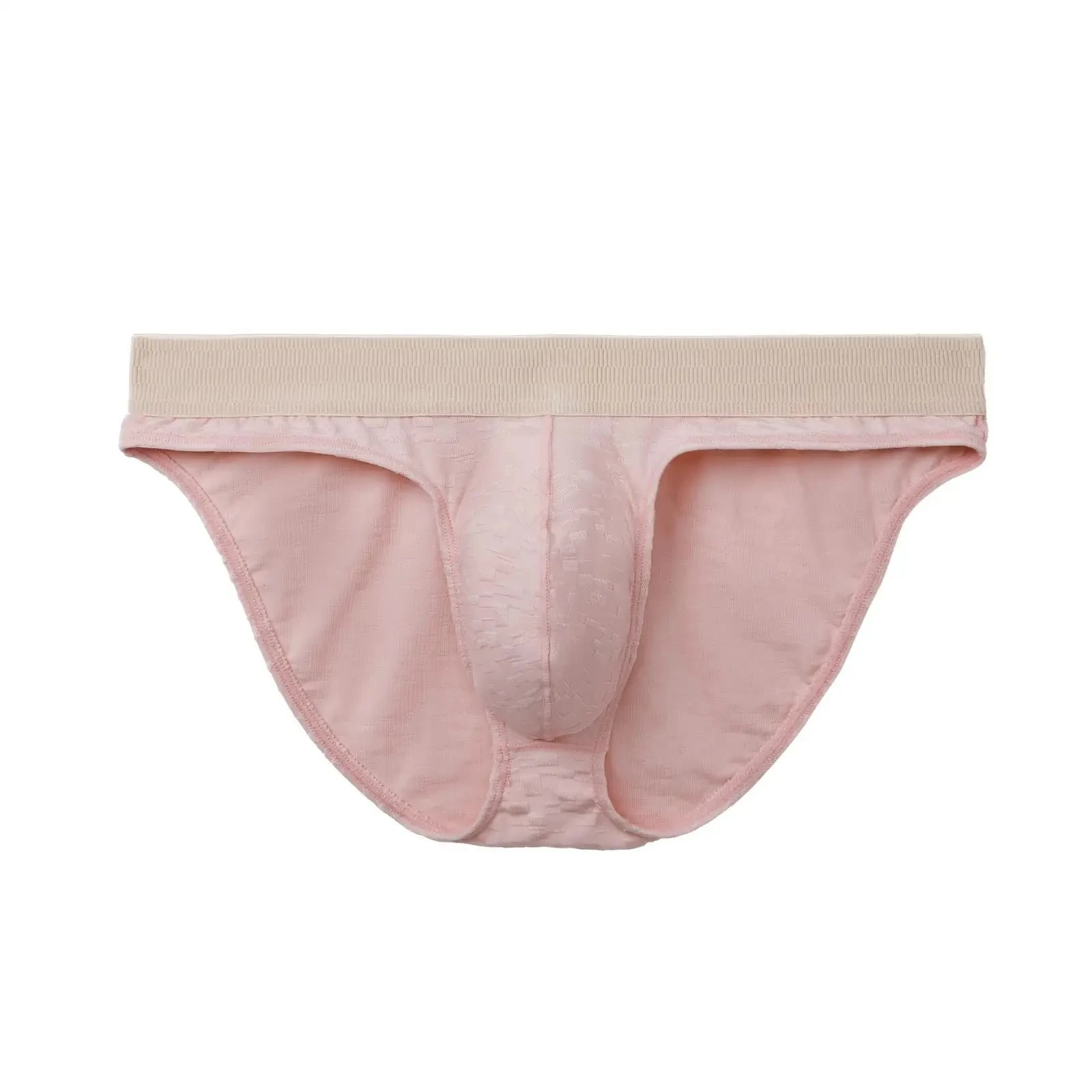

Young Men's Low Waist Sexy High Cut Cotton Triangle Briefs Textured Underwear Youth Fashion Comfortable Breathable Daily Panties