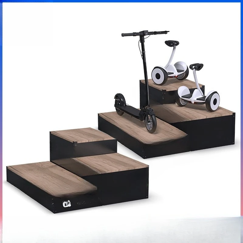3-in-1 skateboard scooter stack head rack, bicycle display rack, children's car clothing and shoes booth