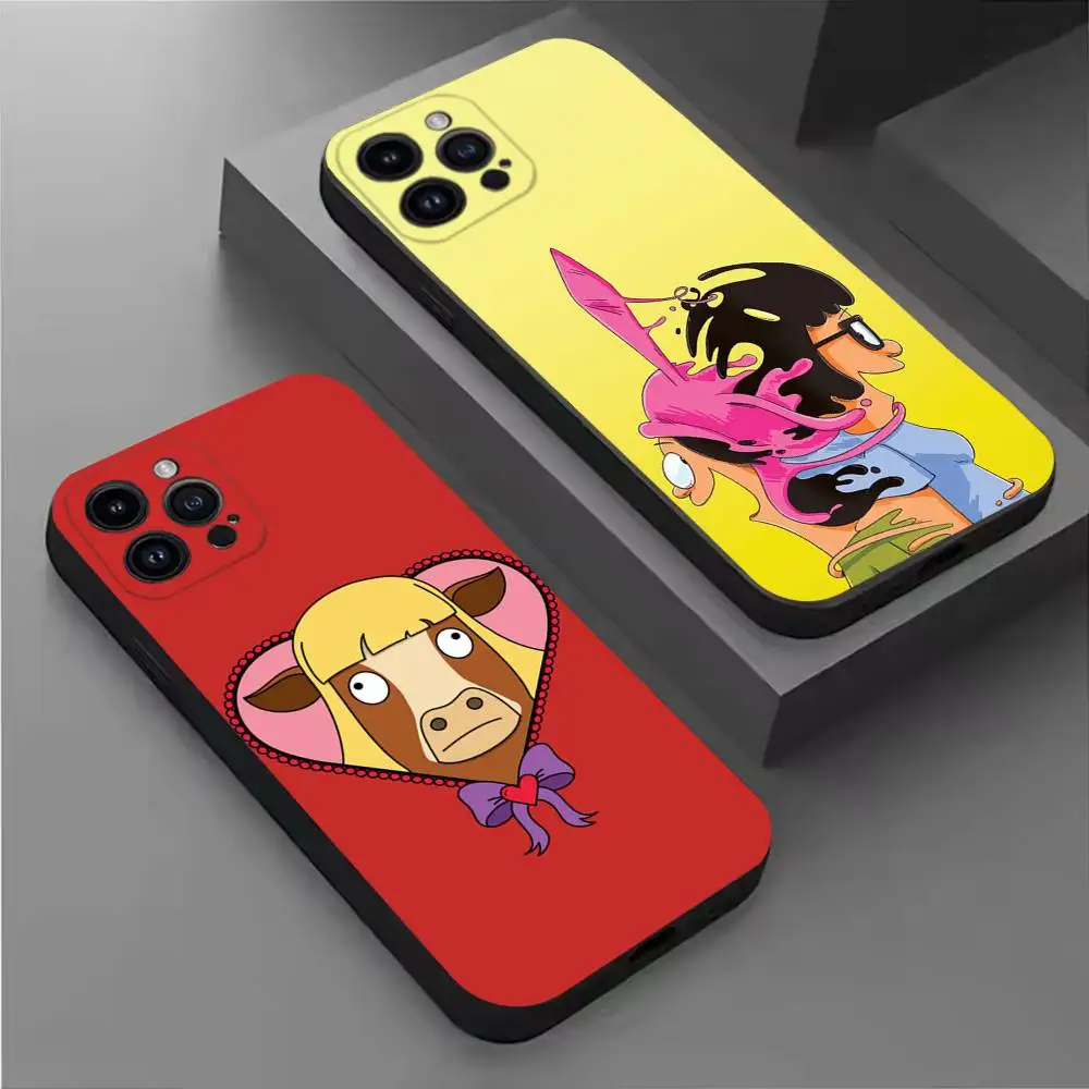 

Anime B-Bobs B-Burgers Phone Case For iPhone 17,16,15,14,13,12,11 Plus,Pro Max,XS,X,XR,SE,Mini,8,7,Soft Silicone Black Cover