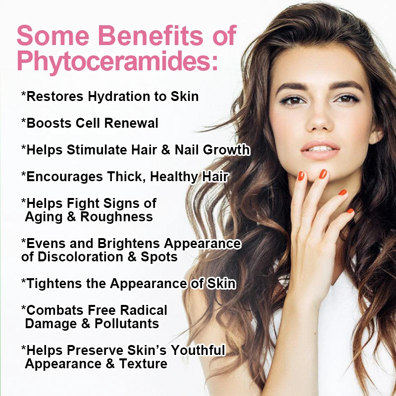 Phytoceramides Capsules Natural Anti-Aging Skin & Hair Vitamins for Collagen Boost & Rejuvenation Vitamins A, C, D, E Supplement