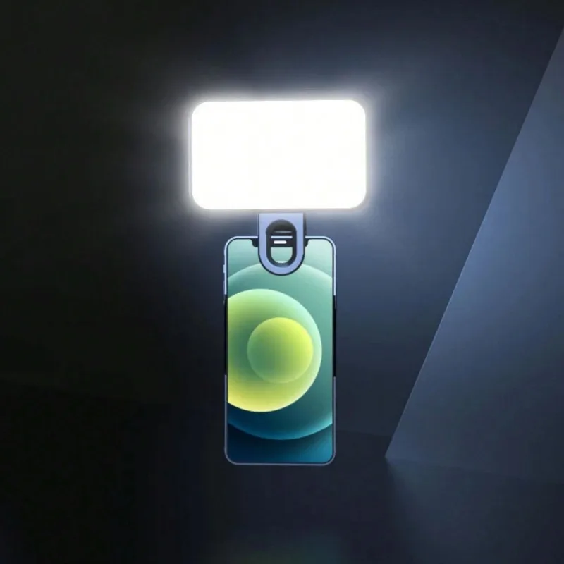 Portable Mini Selfie Fill Light Rechargeable 3 Modes Adjustable Brightness Clip on For Phone Laptop Tablet Meeting Make Up