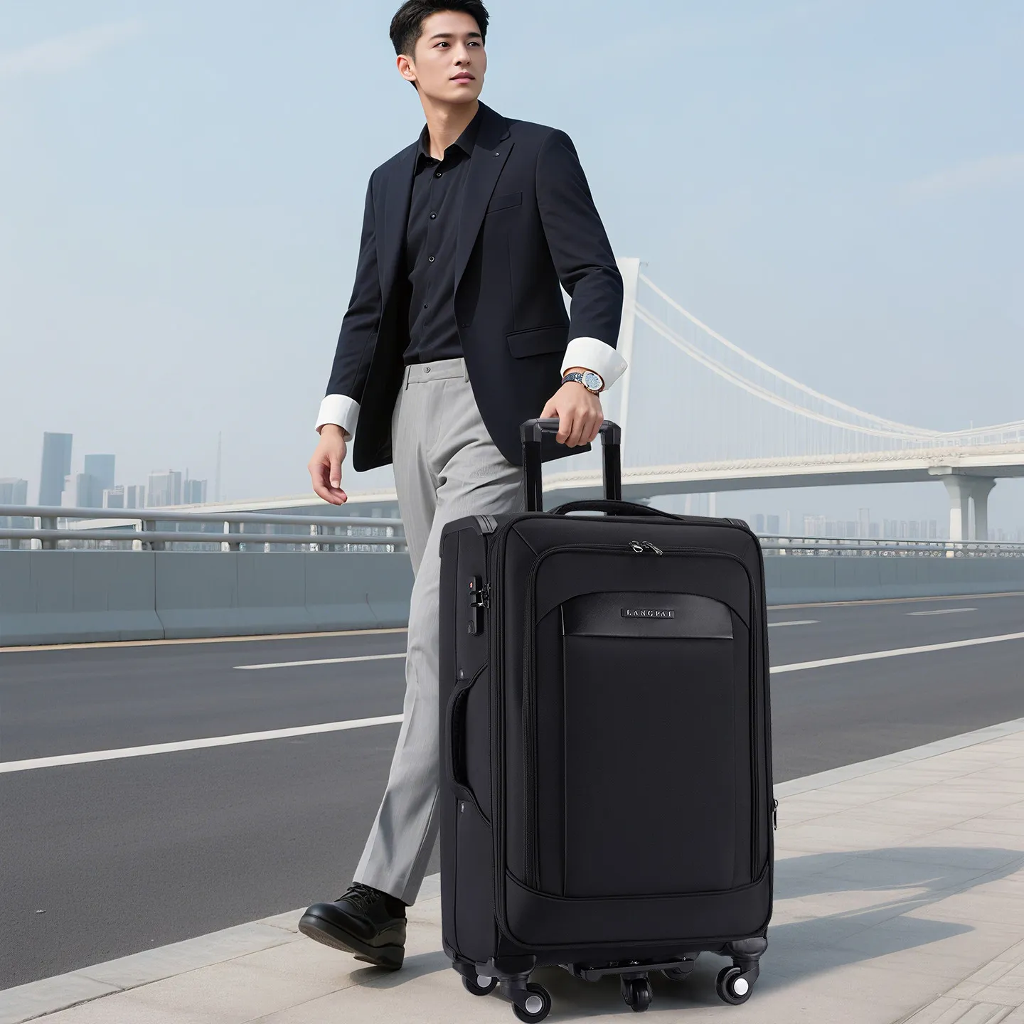 5-wheel Large-capacity 28-inch Suitcase Waterproof Oxford Fabric Trolley Luggage 20-inch Travel Cabin Case Expandable Unisex